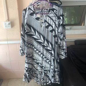 Missing Polynesia Long Sleeve Short Cropped Dress